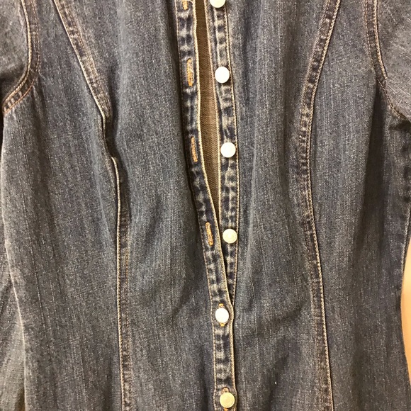 Vintage Jeanology Maxi Denim Dress Size  Small Gently used Buttons up Size 6P - Picture 8 of 12